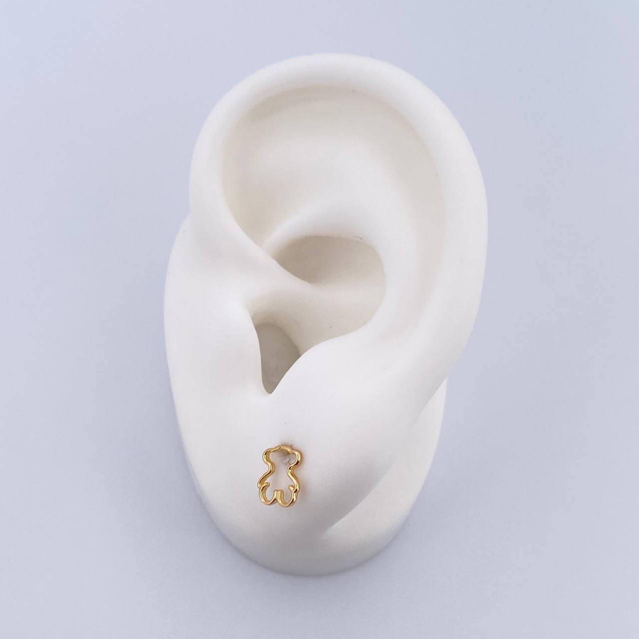 Topos Silueta Oso Ts 0.6gr / Liso Oro Amarillo 18K &