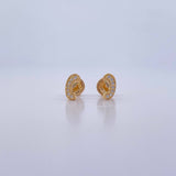Topos Virgen Maria 0.9gr / Circones Blancos Oro Amarillo 18K &