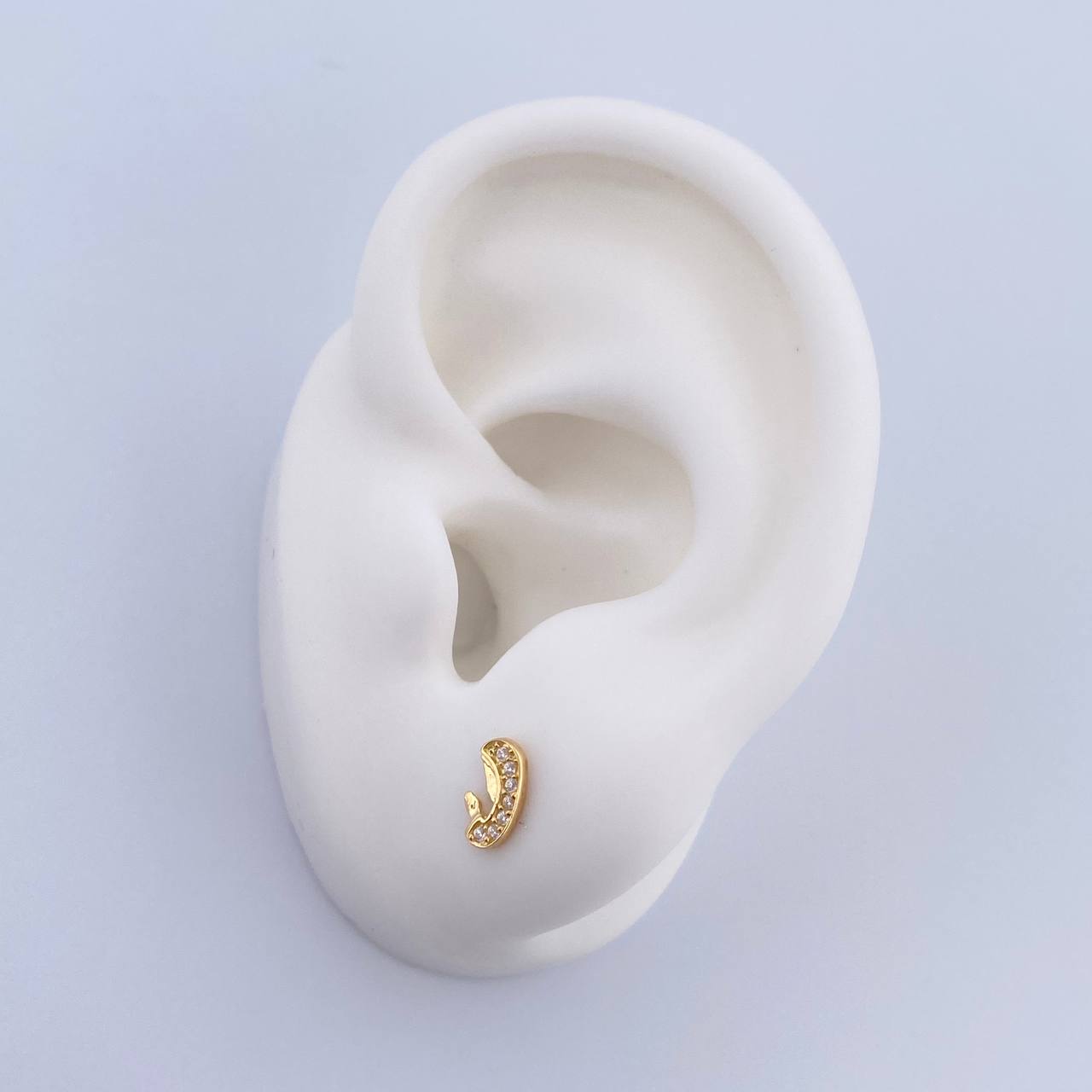 Topos Virgen Maria 0.9gr / Circones Blancos Oro Amarillo 18K &
