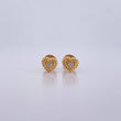 Topos Silueta Corazon Doble 0.8gr / Circon Blanco Oro Amarillo 18K &