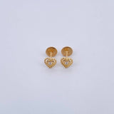 Topos Silueta Corazon Doble 0.8gr / Circon Blanco Oro Amarillo 18K &
