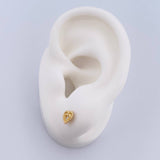 Topos Silueta Corazon Doble 0.8gr / Circon Blanco Oro Amarillo 18K &