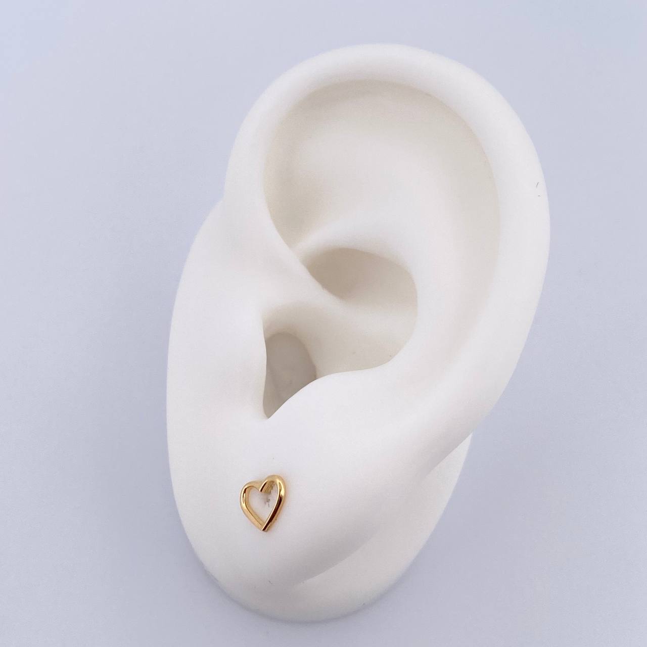 Topos Silueta Corazon 0.55gr / Lisa Oro Amarillo 18K &