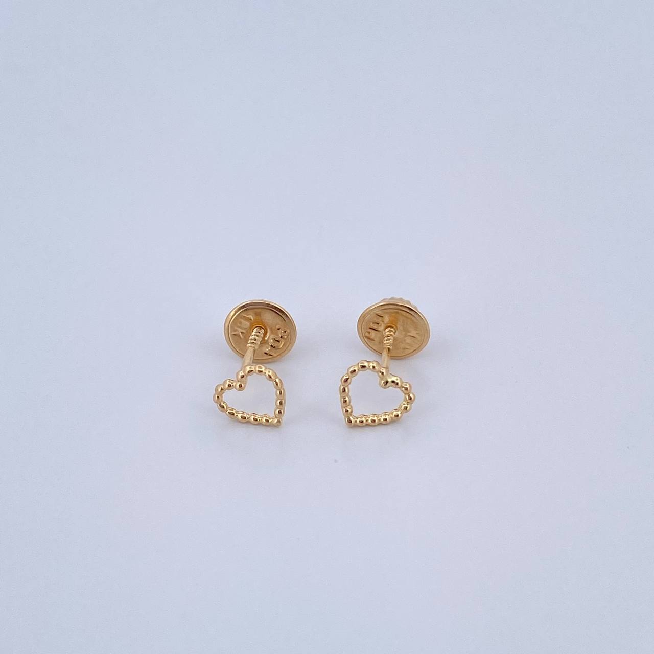 Topos Silueta Corazon 0.5gr / Punteados Oro Amarillo 18K &