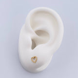 Topos Silueta Corazon 0.5gr / Punteados Oro Amarillo 18K &