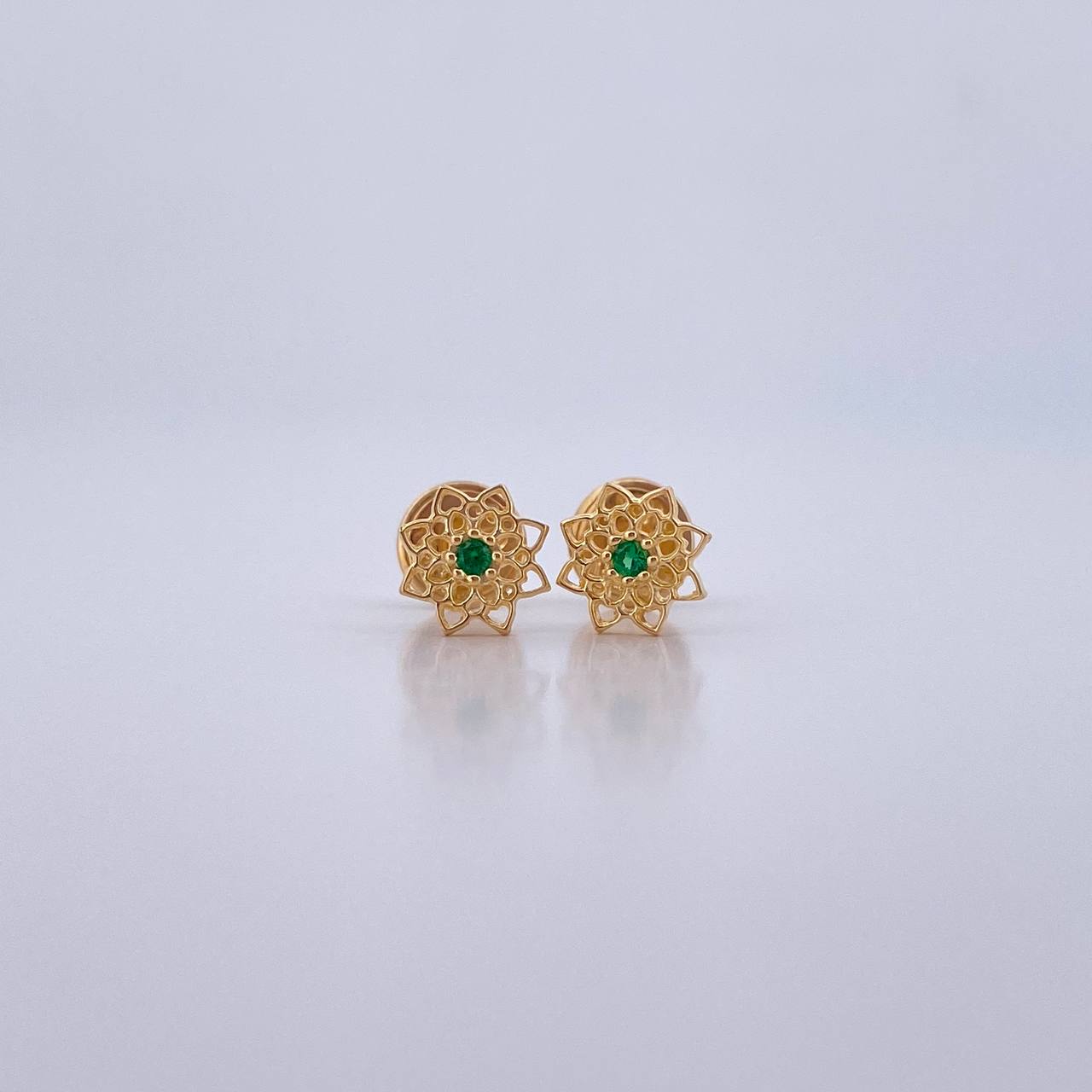Topos Mandala 0.7gr / Circon Verde Oro Amarillo 18K &