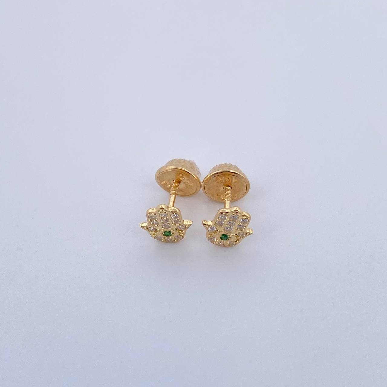 Topos Mano Hamsa 0.75gr / Circones Verde Blancos Oro Amarillo &