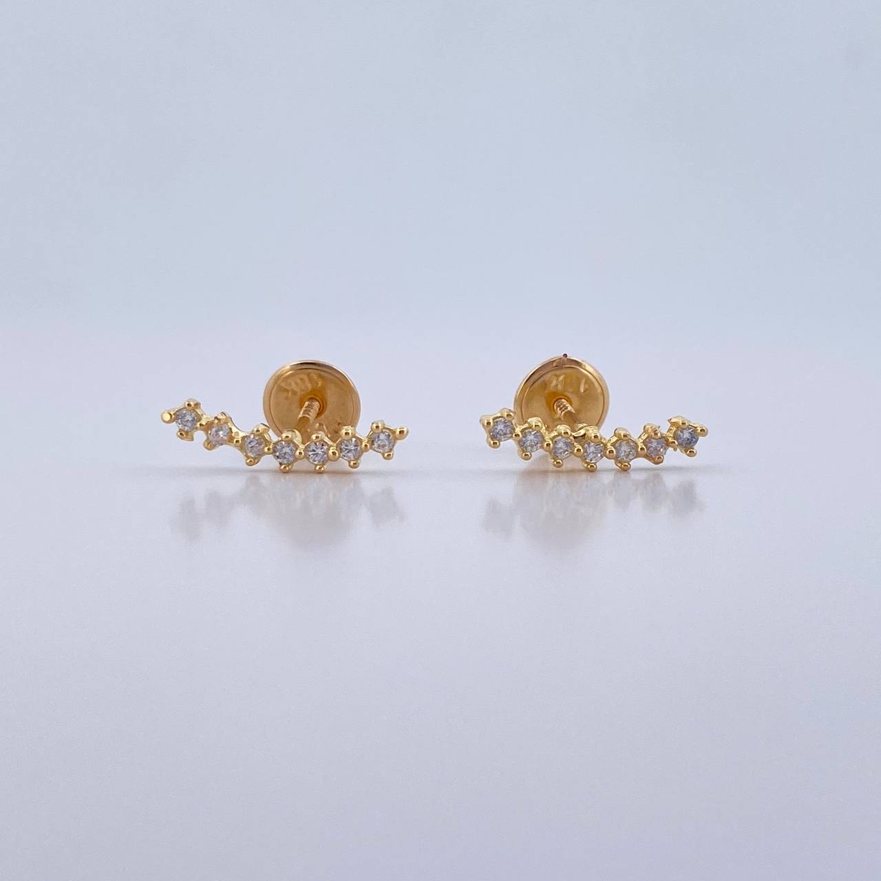 Topos Linea 0.8gr / Circones Blancos Oro Amarillo 18K &