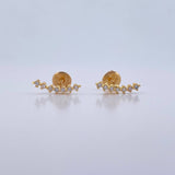 Topos Linea 0.8gr / Circones Blancos Oro Amarillo 18K &