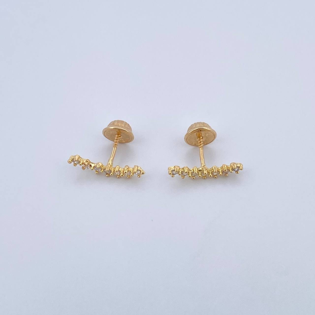 Topos Linea 0.8gr / Circones Blancos Oro Amarillo 18K &