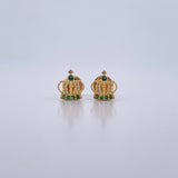 Topos Corona Real 0.85gr / Circones Verdes Blancos Oro Amarillo 18K &
