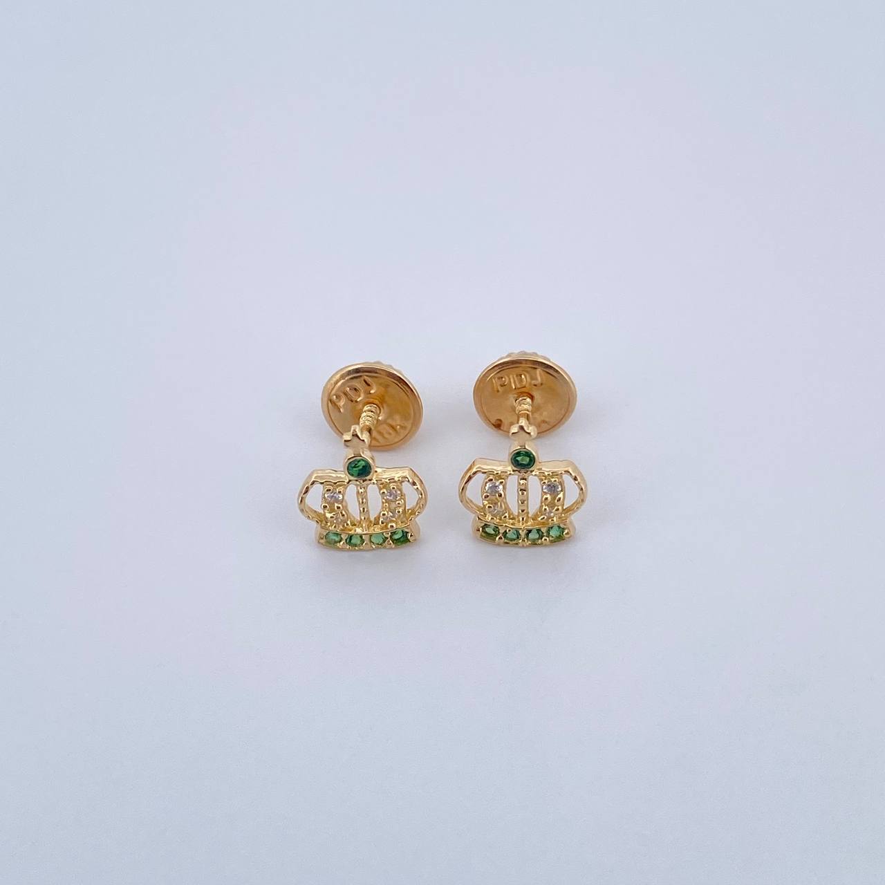 Topos Corona Real 0.8gr / Circones Blancos Verdes Oro Amarillo 18K $
