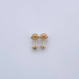 Topos Flor 0.45gr / Circon Verde Oro Amarillo 18K &