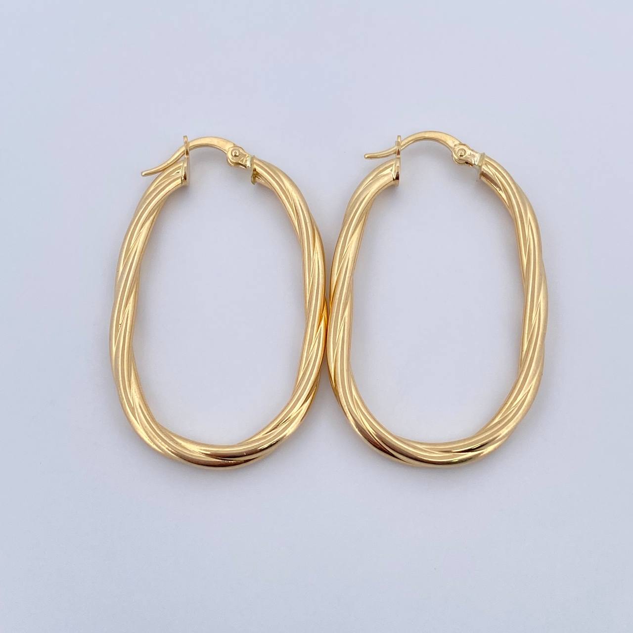 Candongas Arielle 3.8gr / 4.2cm / Ovaladas Entorchadas Oro Amarillo 18K &