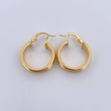 Candongas Iliana 4.1gr / 2.4cm / Rayadas Oro Amarillo 18K &