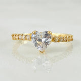 Anillo Solitario Corazón Churumbela 1.75gr / T6 1/2 / Oro Amarillo 18K