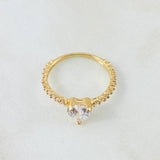 Anillo Solitario Corazón Churumbela 1.75gr / T6 1/2 / Oro Amarillo 18K