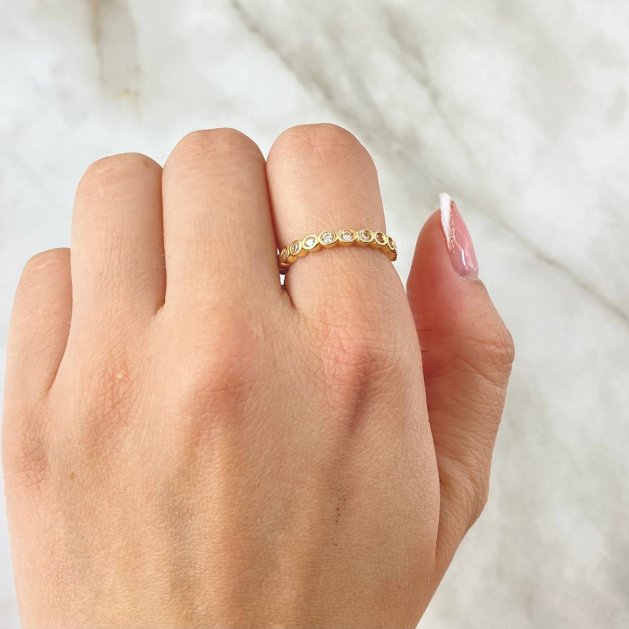 Anillo Churumbela Esferica 1.65gr / T7 1/4 / Oro Amarillo 18K
