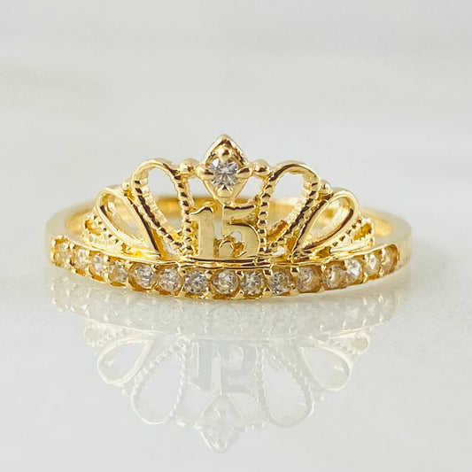 Anillo 15s Plumas Ondeadas 1.95gr / T7 1/4 / Oro Amarillo 18K