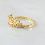 Anillo 15s Plumas Ondeadas 1.95gr / T7 1/4 / Oro Amarillo 18K