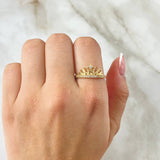 Anillo 15s Plumas Ondeadas 1.95gr / T7 1/4 / Oro Amarillo 18K