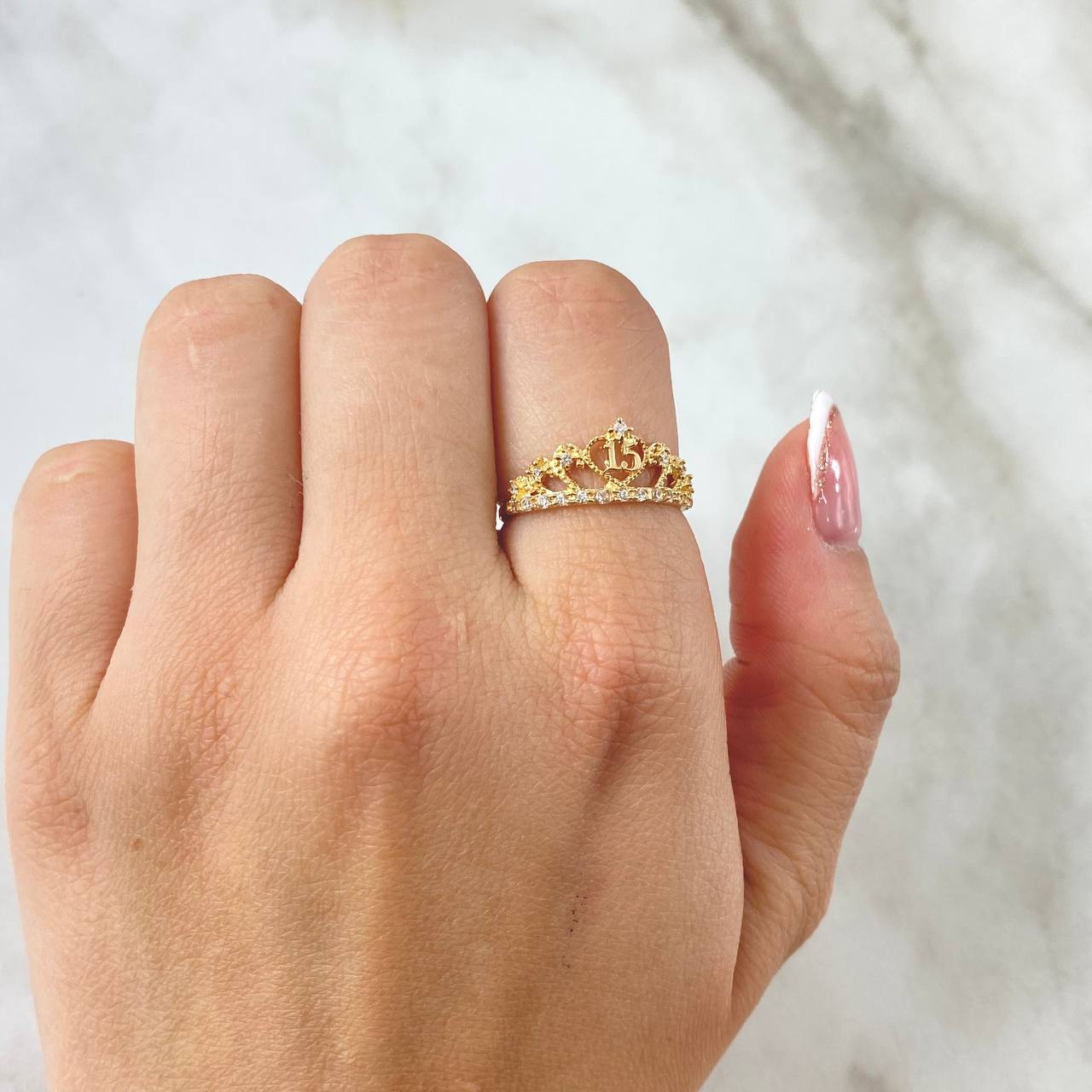Anillo 15s Pavonero 1.5gr / T4 3/4 / Oro Amarillo 18K