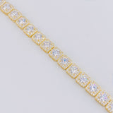 Pulso Tenis Cuadrada 17.9g / 18cm / 7.05mm Plata Vermeil 925