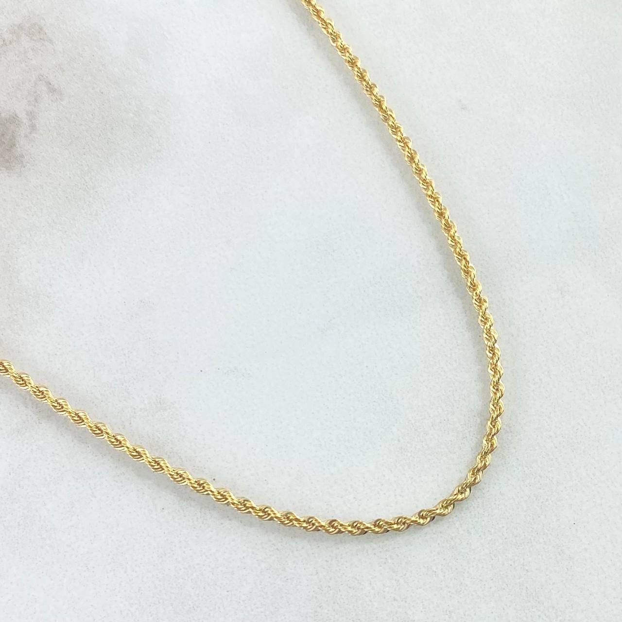 Cadena Lazo 3.3gr / 60cm / 2.2mm Oro Amarillo +3 18K