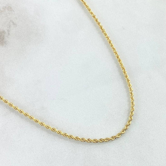 Cadena Lazo 3.4gr / 60cm / 2.2mm Oro Amarillo +3 18K