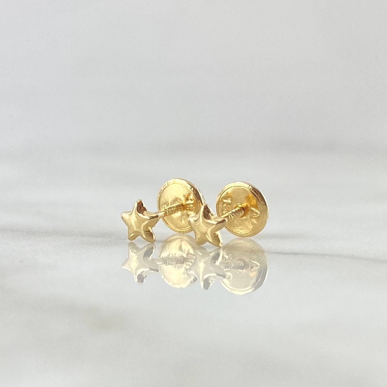Topos Estrella 0.45gr / 4mm Lisas Oro Amarillo 18K *