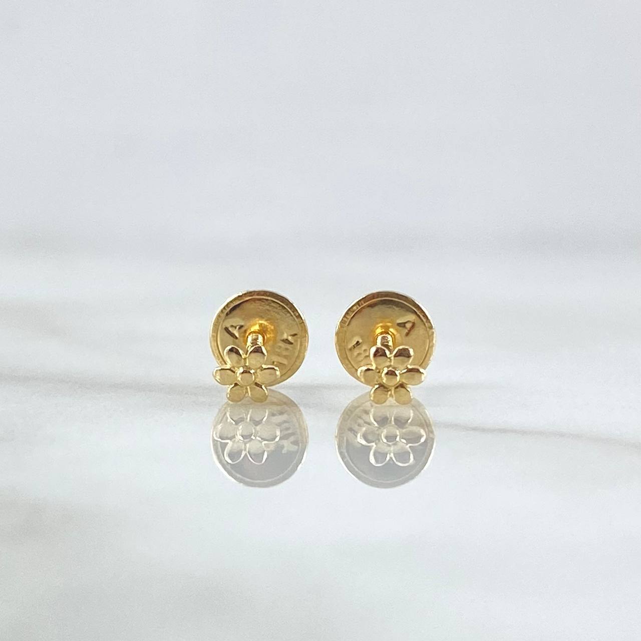 Topos Flor 0.45gr / 3.2mm Lisas Oro Amarillo 18K *