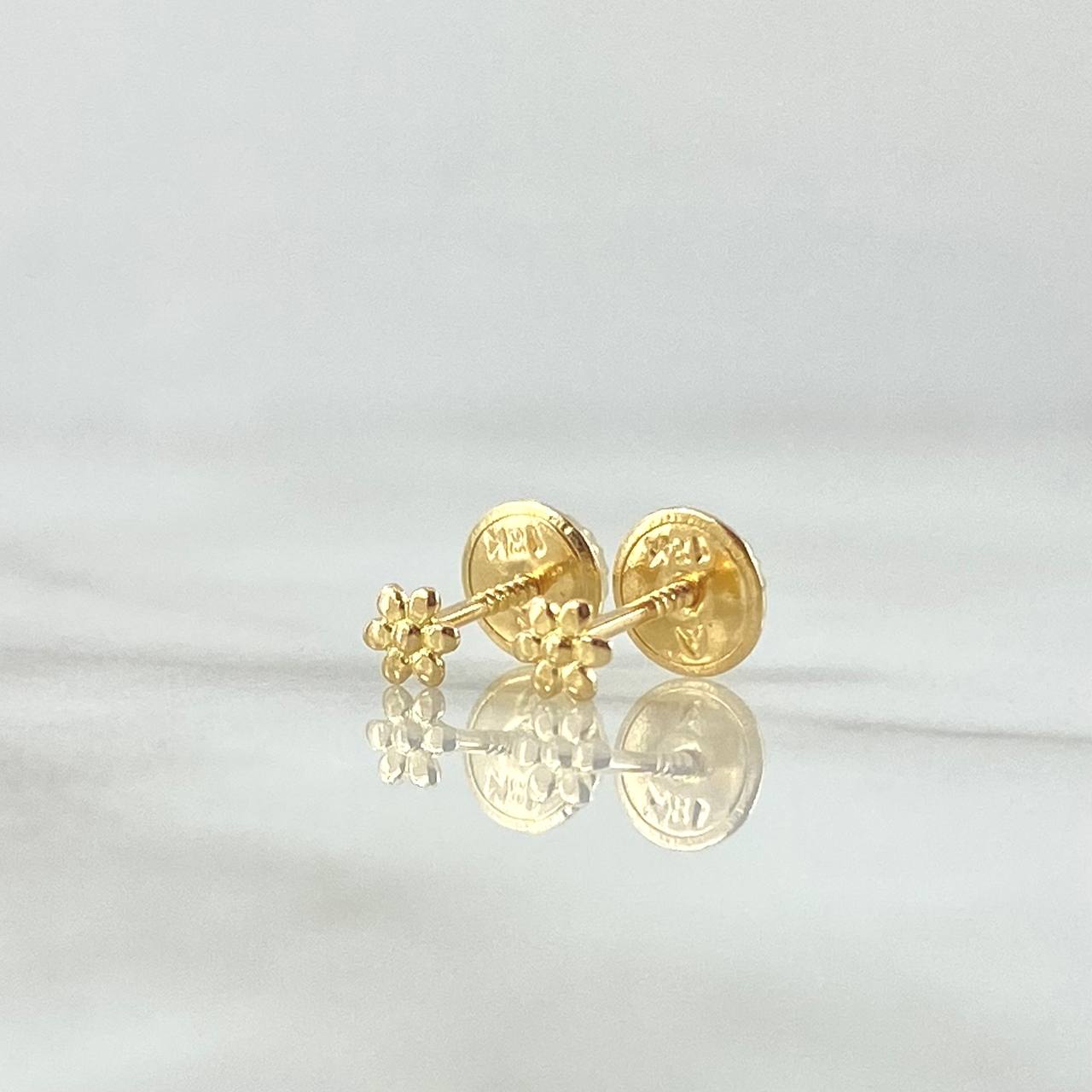 Topos Flor 0.45gr / 3.2mm Lisas Oro Amarillo 18K *