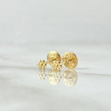 Topos Flor 0.45gr / 3.2mm Lisas Oro Amarillo 18K *