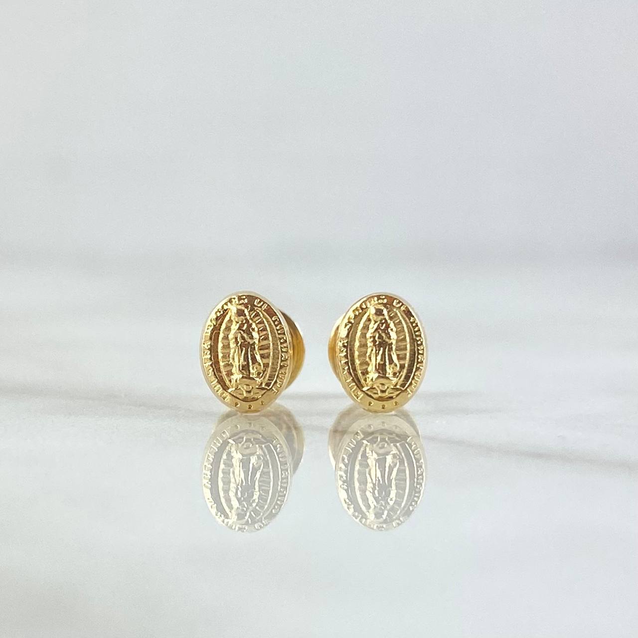 Topos Virgen Guadalupe Ovalo 0.6gr / 7.7mm Mate Lisos Oro Amarillo 18K ©