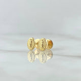 Topos Virgen Guadalupe Ovalo 0.6gr / 7.7mm Mate Lisos Oro Amarillo 18K ©