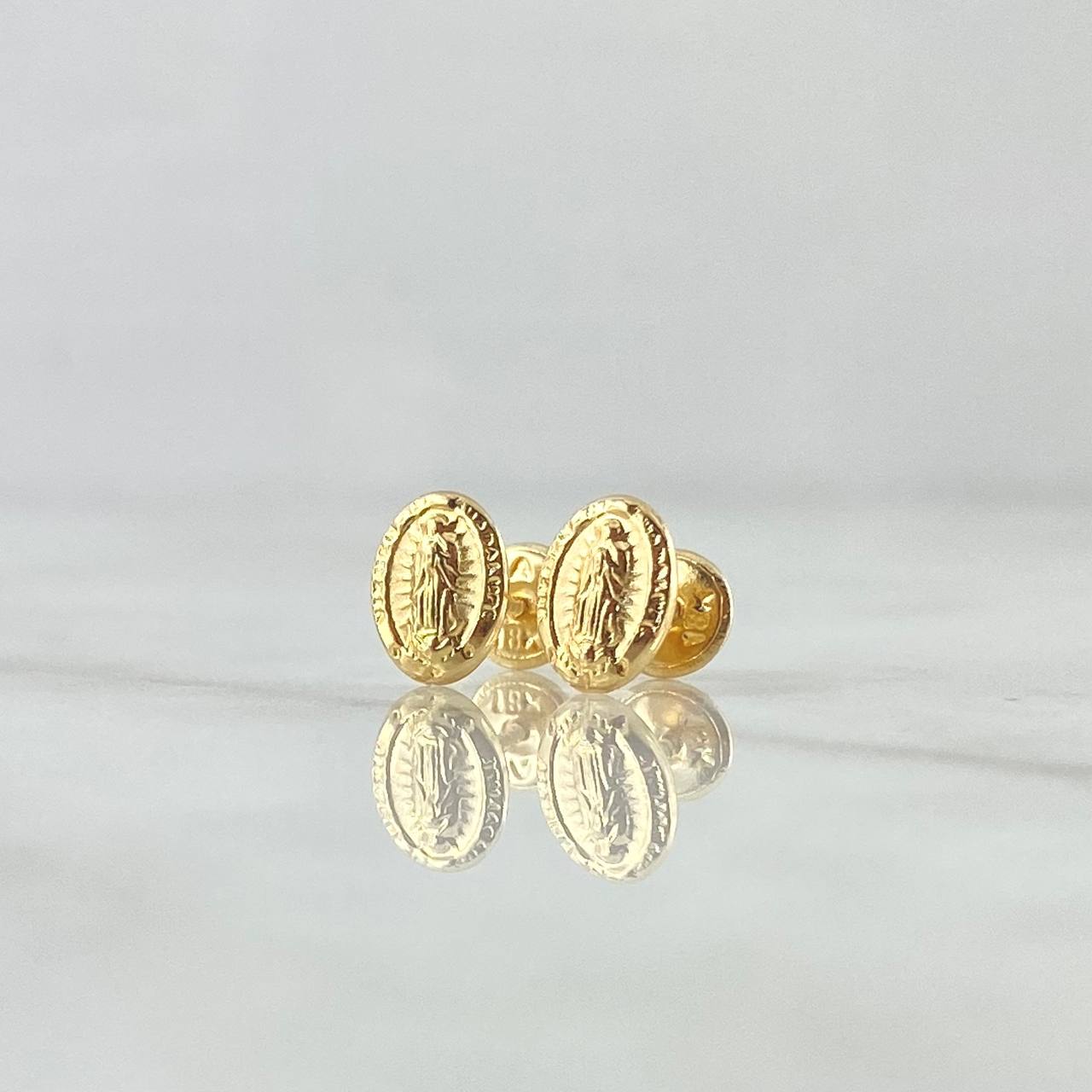 Topos Virgen Guadalupe 0.7gr / 8mm Ovalo Oro Amarillo 18K *