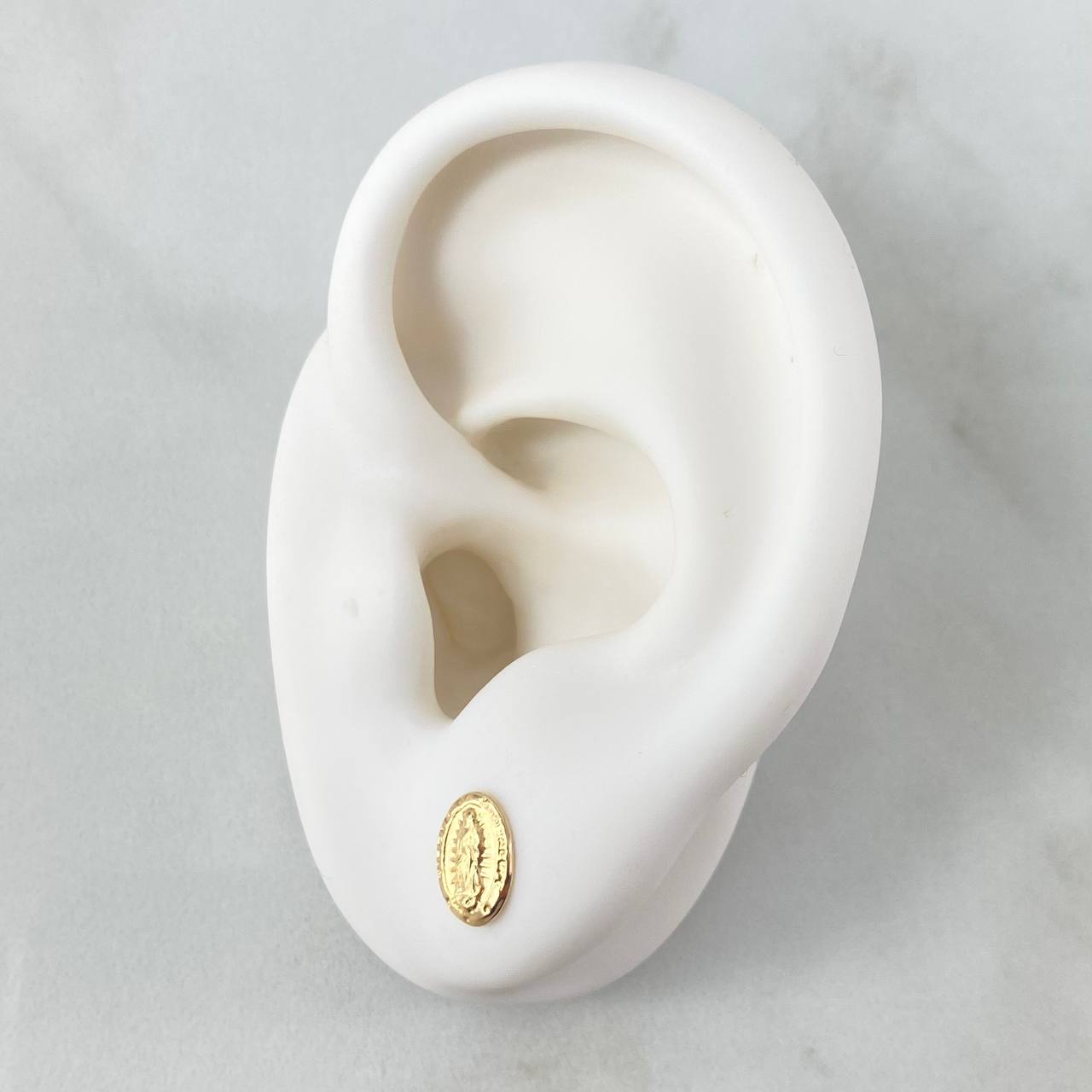 Topos Virgen Guadalupe 0.7gr / 8mm Ovalo Oro Amarillo 18K *