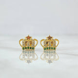Topos Corona Estrella 1.55gr / 9mm Circones Blancos Verdes Oro Amarillo 18K