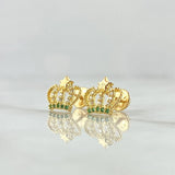 Topos Corona Estrella 1.55gr / 9mm Circones Blancos Verdes Oro Amarillo 18K