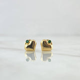 Topos Corazon 0.7gr / 7mm Circon verde Oro Amarillo 18K