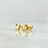 Topos Corazon 0.7gr / 7mm Circon verde Oro Amarillo 18K
