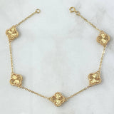 Pulso Aro Seguido Trebol VCyA 7gr / 20cm / 8mm Diamantado Punteado Oro Amarillo Nac.Esp. 18K ©