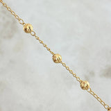 Pulso Denario Virgen Milagrosa Tipo militar 3gr / 19.5cm / 4mm Bolas Diamantadas Oro Amarillo 18K ©