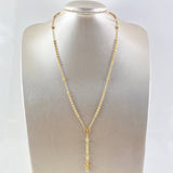 Rosario Virgen Milagrosa Cruz Cristo 8.3gr / 65cm / 4mm-3mm Bolas Diamantadas Oro Amarillo 18K ©