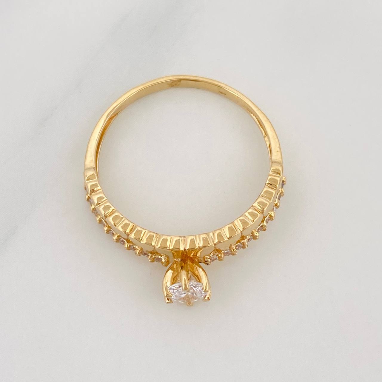 Anillo Churumbela Corazones 2.5 g / T7 1/2 Oro Amarillo 18K