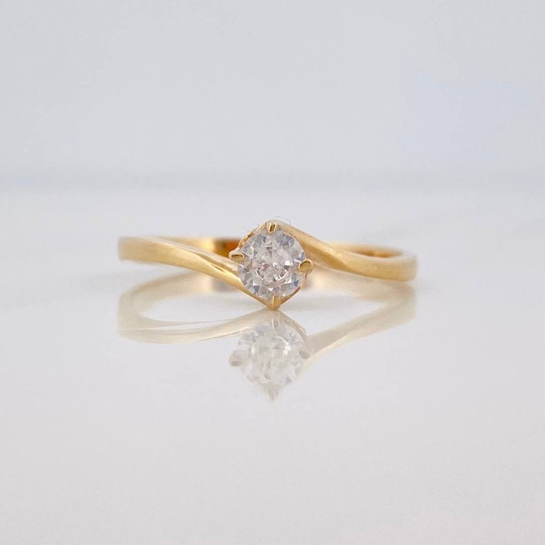 Anillo Solitario Ola 1.75 g / T7 1/4 Oro Amarillo 18K
