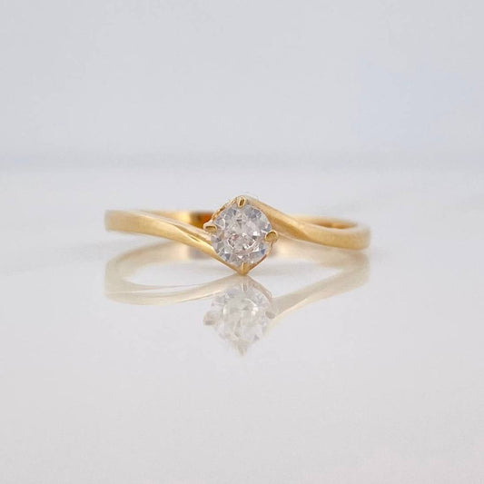 Anillo Solitario Ola 1.75 g / T7 1/4 Oro Amarillo 18K