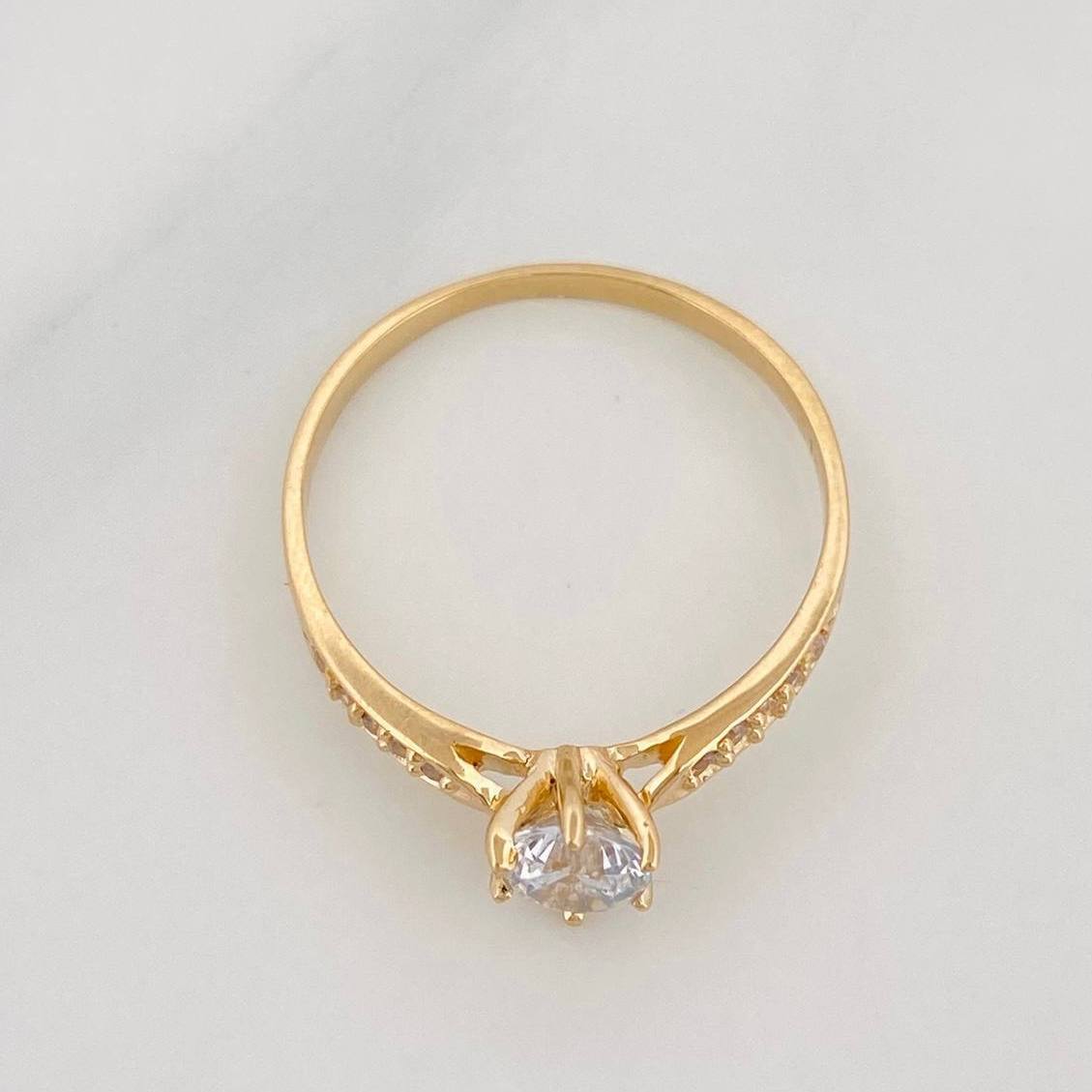 Anillo Solitario Churumbela 1.95 g / T7 1/4 Oro Amarillo 18K