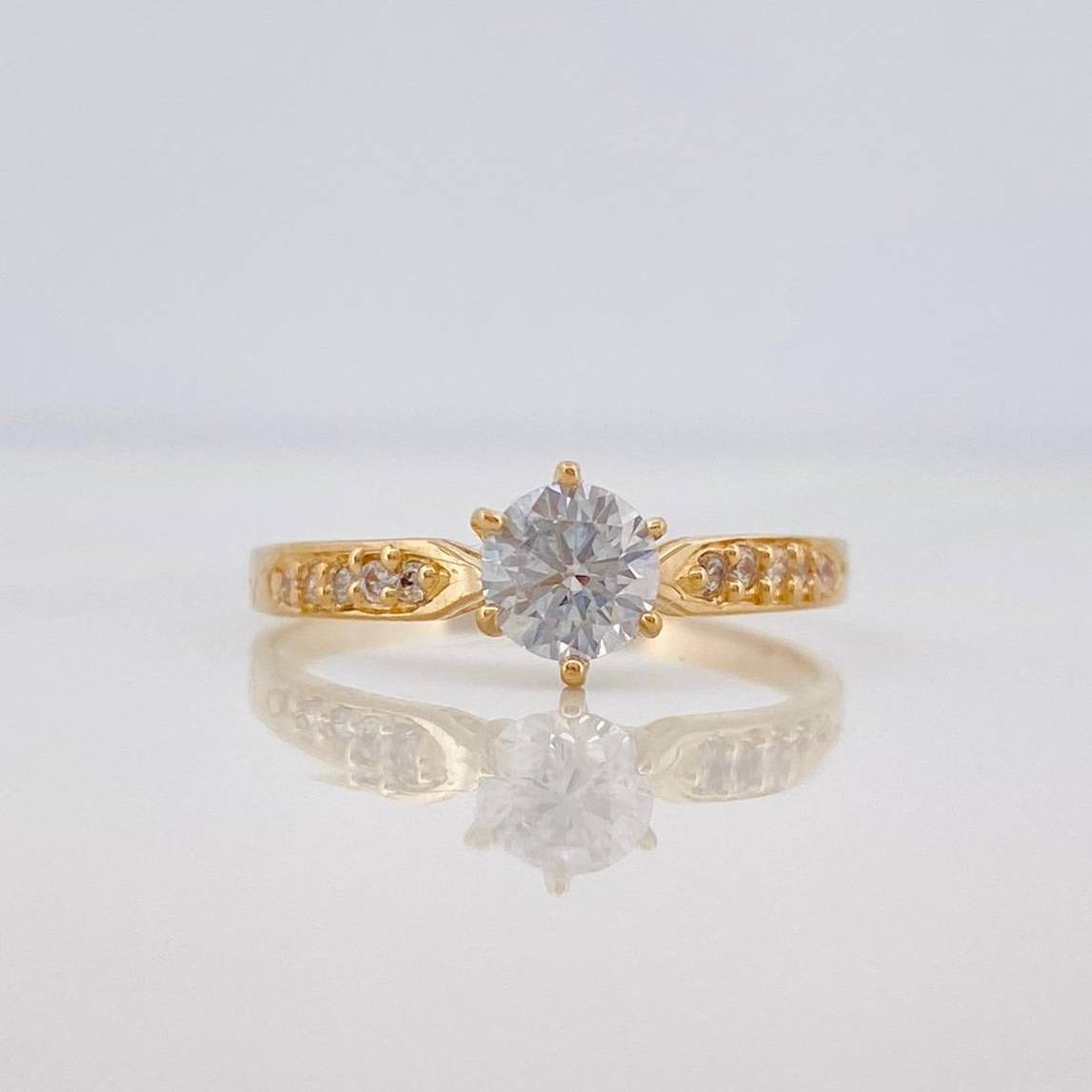 Anillo Solitario Churumbela 1.95 g / T7 1/4 Oro Amarillo 18K