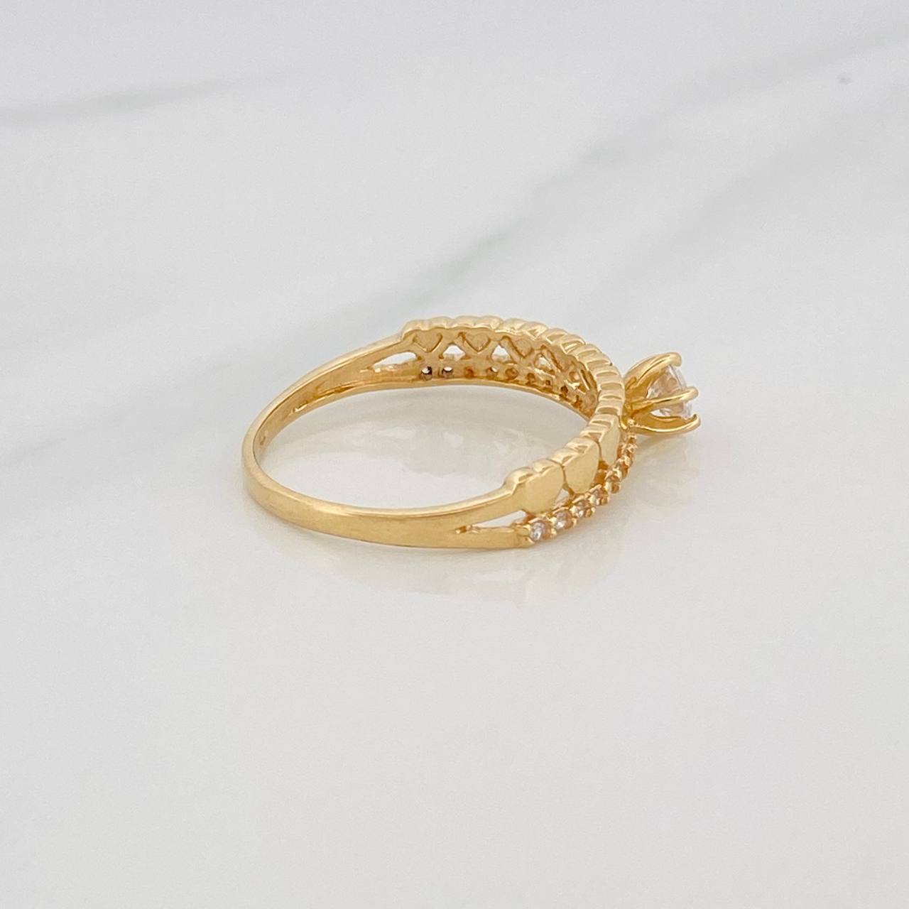 Anillo Churumbela Corazones 2.5 g / T7 1/2 Oro Amarillo 18K